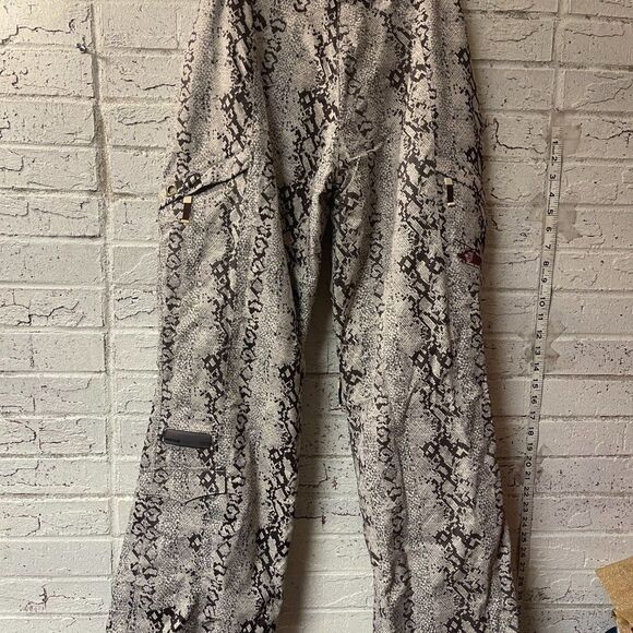 Cold As Ice Snakeprint Black White Snow Board Ski Pants Recco Small - Picture 6 of 14